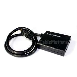  Cable Matters 1x2 HDMI Splitter with 10 inch Fixed HDMI Cable 