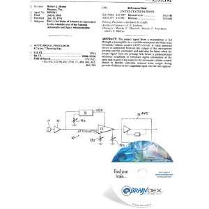  NEW Patent CD for AUDIO SIGNAL PROCESSOR 