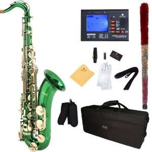   Flat Tenor Saxophone with Tuner, Case, Mouthpiece, 10 Reeds and More