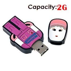  2G USB Flash Drive with Rubber Robot Doctor Shape (Red 