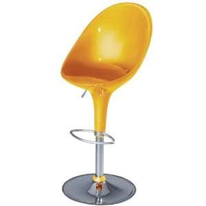  Vntra Oval Back Counter Stool Yellow Metallic Aluminum 