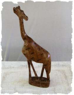 Vintage Hand Carved Wooden Giraffe Kenya  