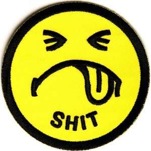  Shit Smiley Face Patch  Embroidered Iron On, 3X3 inch 