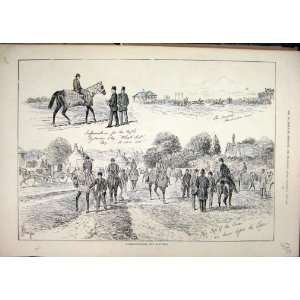   1876 Camridgeshire Sketches Horse Carriage Race Print