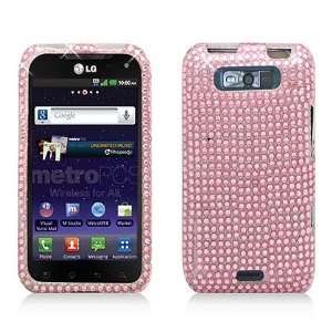  Pink Bling Hard Case Cover for LG Connect 4G Cell Phones 