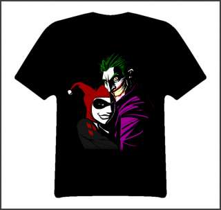 Joker harley quinn comic book t shirt Black  
