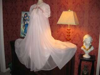 Vtg Shadowline Double Nylon Honeymoon Nightgown Gown Peignoir Robe Set 