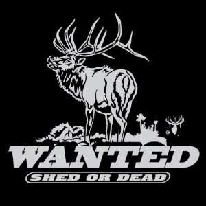  Wanted Shed or Dead Elk Decal Automotive