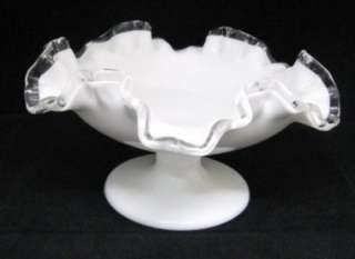 Vintage Fenton Silver Crest Footed Compote Comport  