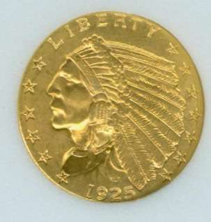 1925 D .. $2.50 Indian Head Quarter Eagle .. Gold Coin .. 2 1/2 Dollar 