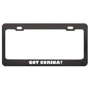 Got Corina? Career Profession Black Metal License Plate Frame Holder 