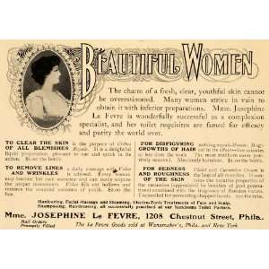  1901 Ad Madame Josephine Le Fevre Wanamakers Face Care 