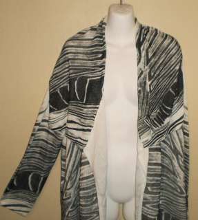 ALEXANDRA BARTLETT Linen Cotton Lagenlook Cardigan Sweater L  