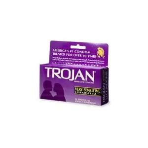  Trojan Very Sensitive Lubricated Latex Condoms   12 ea 