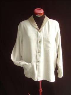 40s VINTAGE Shawl Collar Continentale Rayon Shirt MINT  