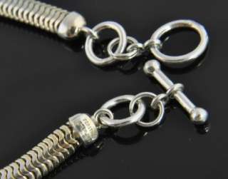   Vintage Forstner Sterling Silver 5mm Snake Link Toggle Chain Necklace