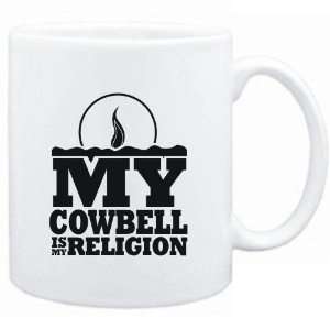  Mug White  my Cowbell is my religion Instruments Sports 