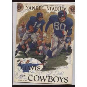  1961 NFL Cowboys @ Giants Program 23 Sigs JSA LOA   Sports 