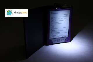 NEW PURPLE  Kindle Light Lighted Leather Case Cover   Amazing 