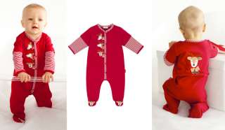   Top Run Run Reindeer Christmas Footed Coverall Romper + Hat 3 Mos $58