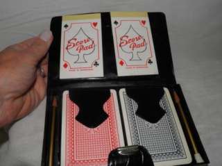 Vintage 2 Deck Playing Card Set   With Score Pads, Pencils, Cards 