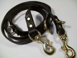 New Schutzhund 6 Way German/Police Leather Dog Leash  