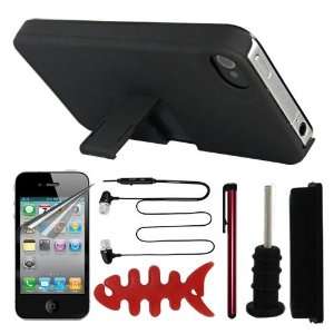  Case with Stand + Black Anti Dust Dock Jack Cover Plug + Crystal 