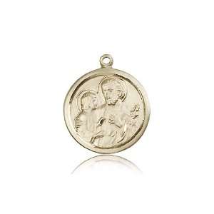  14kt Gold St. Saint Joseph Medal 7/8 x 3/4 Inches 4140KT 
