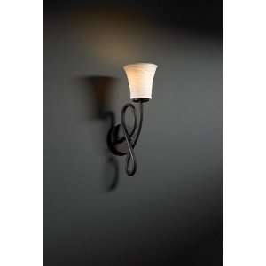  Capellini Bronze One Light Wall Sconce Wave Shade
