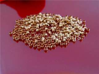 1000 Pcs Rose Gold Plated Copper Crimp End Beads 2mm  