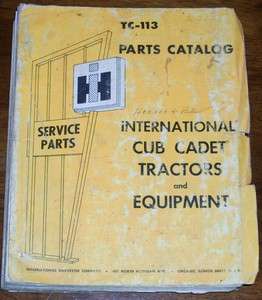 International Cub Cadet TC113 Tractor Parts Manual  