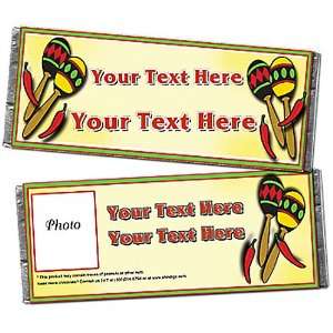  Fiesta Time Personalized Photo Candy Bar Wrappers   Qty 12 