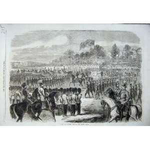  1860 View Volunteer Review Hyde Park Army War Soldiers 