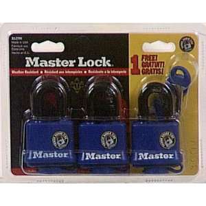 Master Lock 312TRI Laminated Padlocks with Blue Thermoplastic Shell, 1 