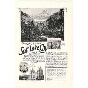  1926 Salt Lake City Alpine Scenic Highway Travel Print Ad 