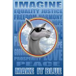  Make It Blue Imagine Poster 28x42 Giclee on Canvas