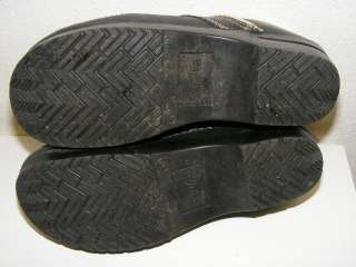Sanita Professional Clog Womens Shoe 40 US 10 Black Leather Beige 