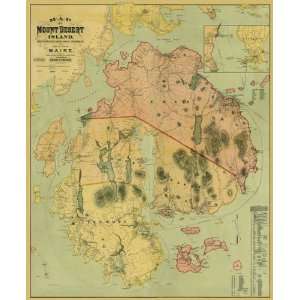  MOUNT DESERT ISLAND MAINE (ME) LANDOWNER MAP 1887