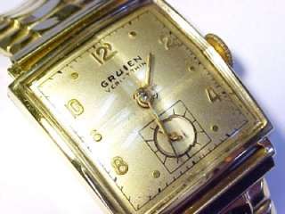 Gruen Veri Thin ~ Vintage Curvature Mens Wristwatch 17 Jewels / 10K 