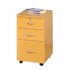  ABC Home Office File Cabinet with Casters in Golden Beech 