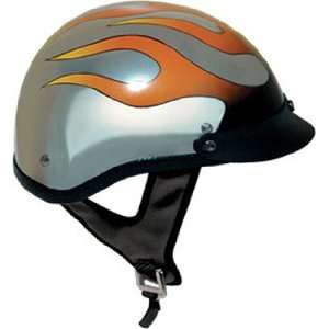  chrome flame DOT motorcycle helmet Automotive