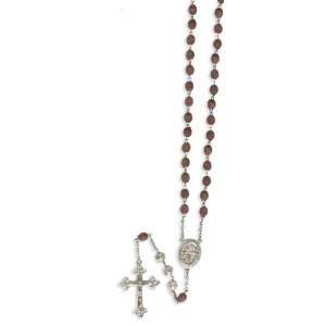  Silver tone Scented Rose Petal Rosary Necklace   31 Inch 