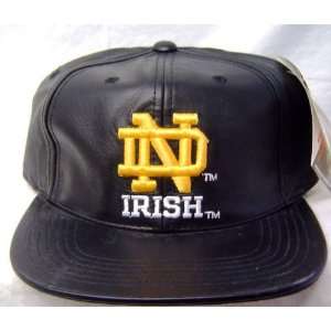  Notre Dame ND Vintage Leather Strap Back Hat Cap 