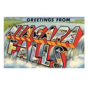  Greetings from Niagra Falls, New York Giclee Poster Print 