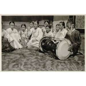  1930 Korean Dancing School Song Drum Korea Photogravure 
