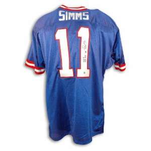   Simms New York Giants Blue Throwback Jersey Inscribed SB XXI MVP