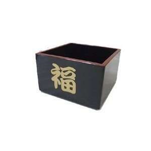 10x Black Japanese Plastic Lacquer Sake Cup Nuri Masu Fuku #6112 