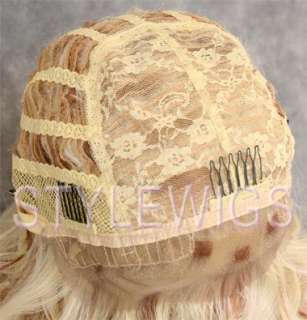   Lace Front Wig Heat OK Pale Strawberry Blonde Mix SACO 613/27  