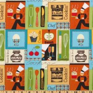  44 Wide Glorious Food Chef Patchwork Multi Fabric By The 