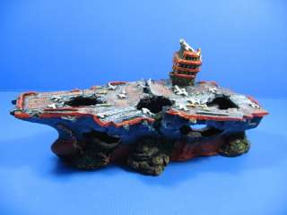 Broken Aircraft carrier 13.1 Aquarium Ornament Decor   Shipwreck cave 